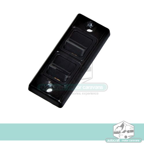 SLIMLINE TWIN BLACK PLASTIC SWITCH