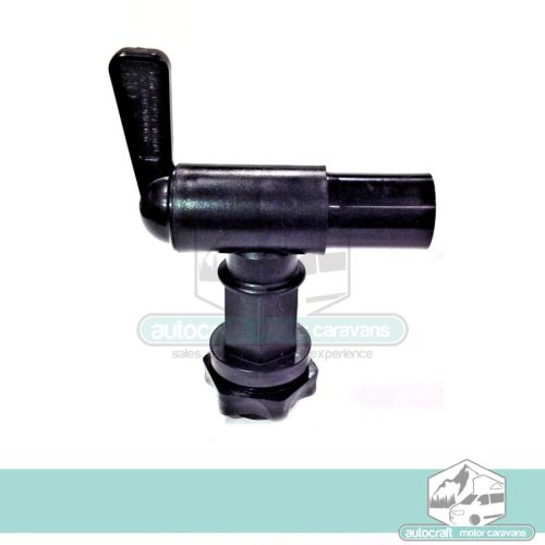 Black Plastic Water Tank Drain Tap 19mm (¾") Campervan