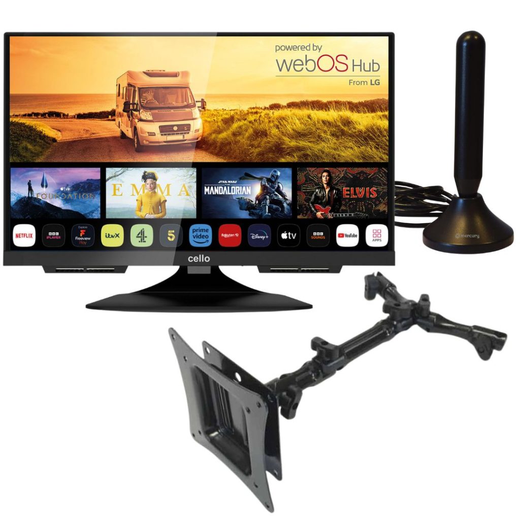 Campervan 12V 19" Smart TV, Headrest Mount & Aerial Kit