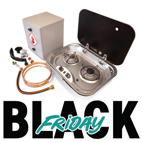 LAVANDA 853 (2 BURNER HOB) & GAS LOCKER WITH COMPLETE FITTING KIT